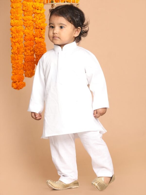 Dress your little one in style with our Kids Traditional Kurta Pajama Set. Made from premium-quality, soft, and breathable fabric, this outfit offers all-day comfort and is perfect for festivals, weddings, family functions, and cultural celebrations.  Product Description